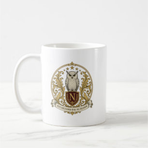 Taza De Café Escudo de búho heráldico vintage