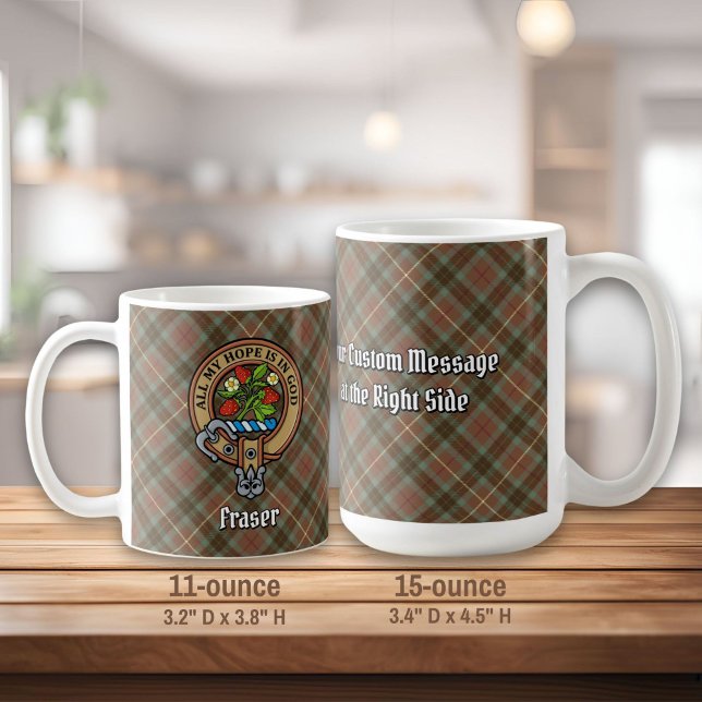 Taza De Café Escudo de Clan Fraser sobre la caza del tartán (Subido por el creador)