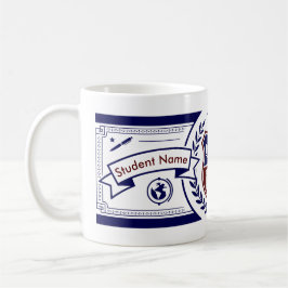 Taza De Café Escudo de Cresta Académica Ivy League Preppy Perso