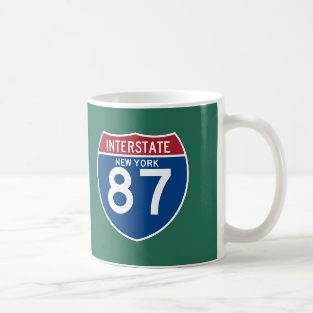 Taza De Café Escudo de la carretera nacional de Nueva York NY (Derecha)