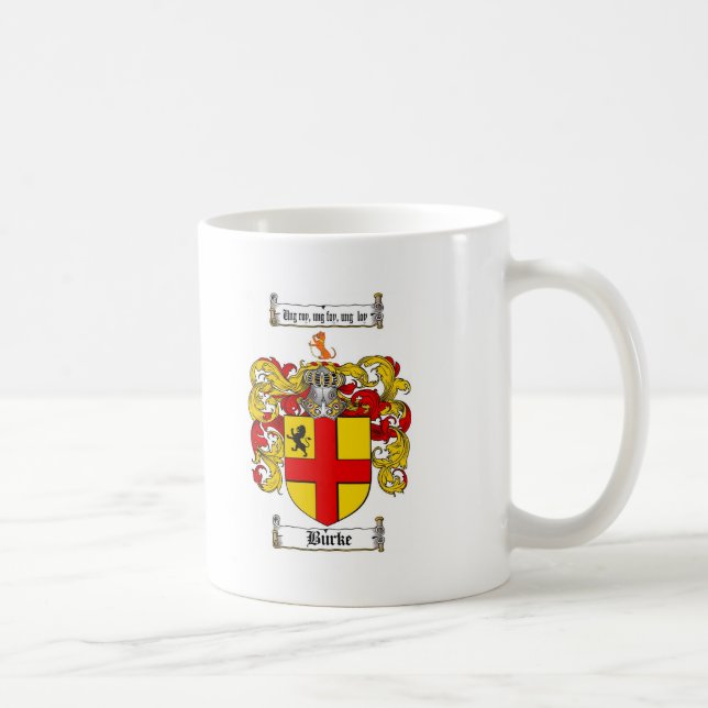 TAZA DE CAFÉ ESCUDO DE LA FAMILIA DE BURKE - ESCUDO DE ARMAS DE (Derecha)