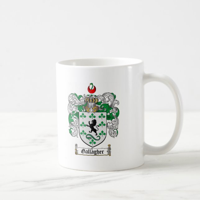 TAZA DE CAFÉ ESCUDO DE LA FAMILIA DE GALLAGHER - ESCUDO DE (Derecha)