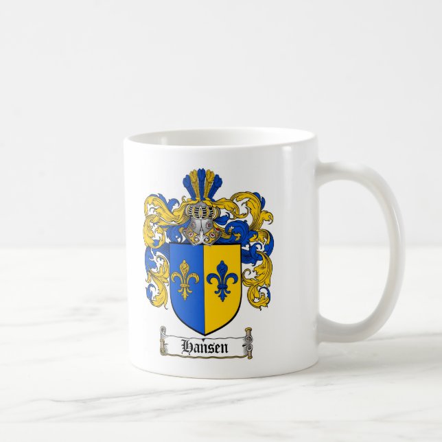 TAZA DE CAFÉ ESCUDO DE LA FAMILIA DE HANSEN - ESCUDO DE ARMAS (Derecha)