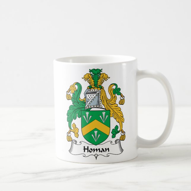 Taza De Café Escudo de la familia de Homan (Derecha)
