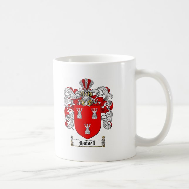 TAZA DE CAFÉ ESCUDO DE LA FAMILIA DE HOWELL - ESCUDO DE ARMAS (Derecha)