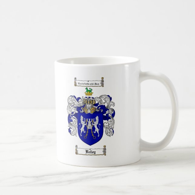 TAZA DE CAFÉ ESCUDO DE LA FAMILIA DE KELLEY - ESCUDO DE ARMAS (Derecha)