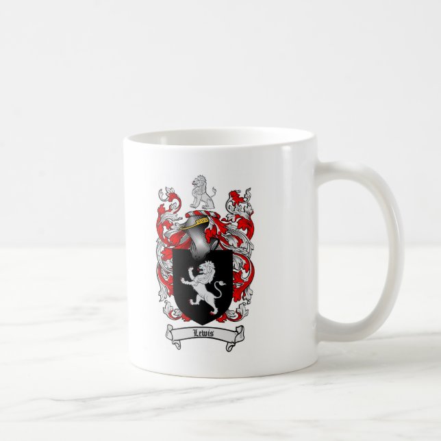 Taza De Café Escudo de la familia de Lewis - escudo de armas de (Derecha)