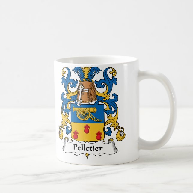 Taza De Café Escudo de la familia de Pelletier (Derecha)