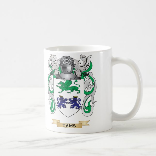 Taza De Café Escudo de la familia de Tams (escudo de armas) (Derecha)
