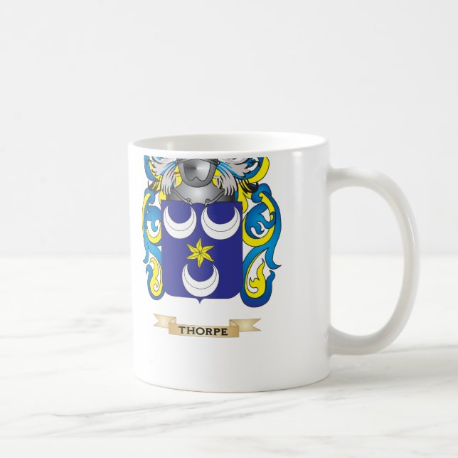 Taza De Café Escudo de la familia de Thorpe (escudo de armas) (Derecha)