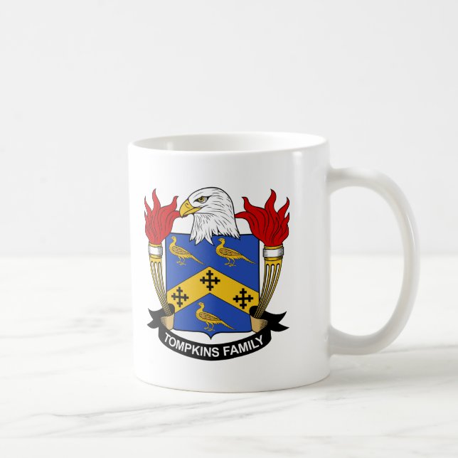 Taza De Café Escudo de la familia de Tompkins (Derecha)