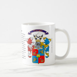 Taza De Café Escudo de la familia de Varga incluyendo la