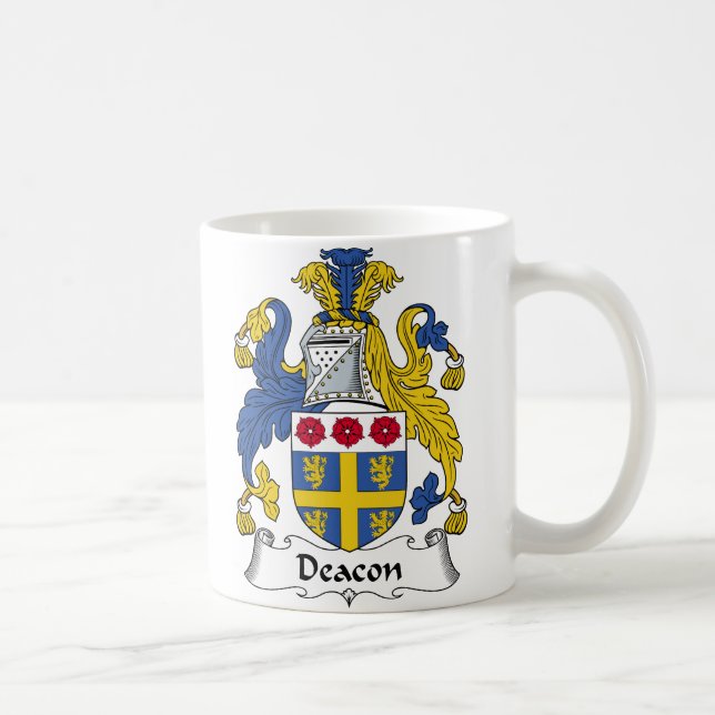 Taza De Café Escudo de la familia del diácono (Derecha)