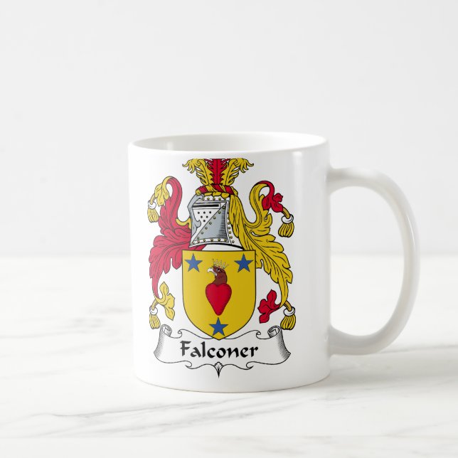 Taza De Café Escudo de la familia del halconero (Derecha)