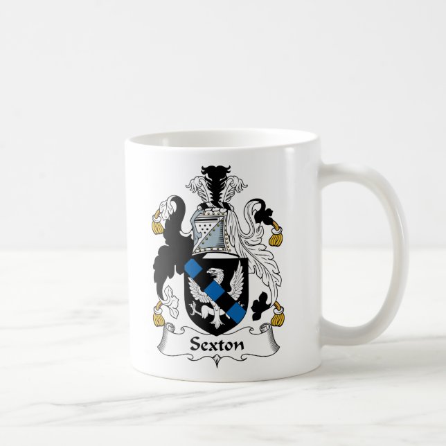 Taza De Café Escudo de la familia del sacristán (Derecha)