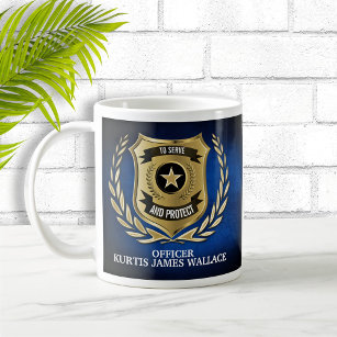 Taza De Café Escudo de oficiales de policía personalizado