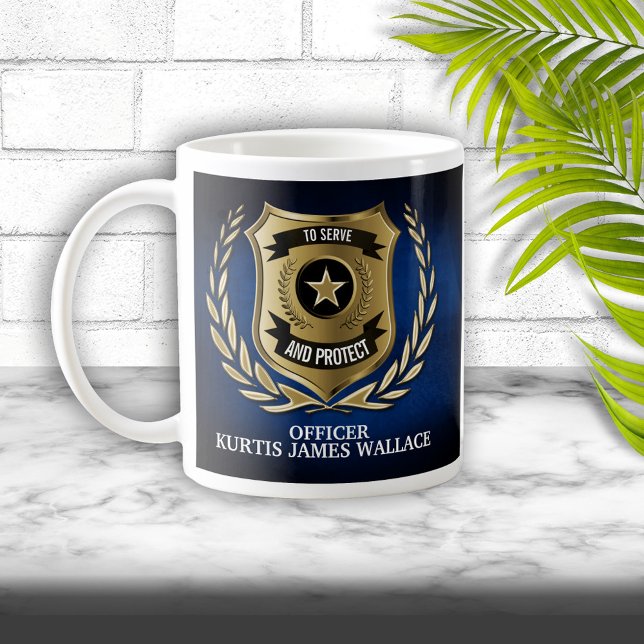 Taza De Café Escudo de oficiales de policía personalizado (Subido por el creador)