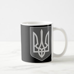 Taza De Café Escudo de Ucrania Emblema de Tridente de Plata Zel