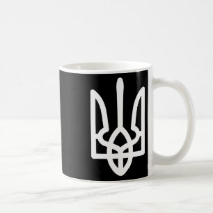 Taza De Café Escudo de Ucrania en color blanco Poder ucraniano