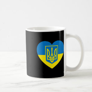 Taza De Café Escudo de Ucrania en el corazón de la bandera Soli