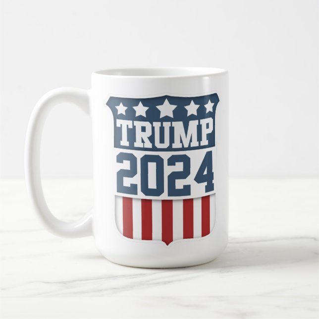 Taza De Café Escudo del presidente Donald Trump 2024 (Izquierda)