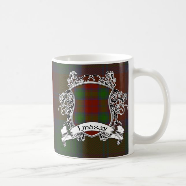 Taza De Café Escudo del tartán de Lindsay (Derecha)