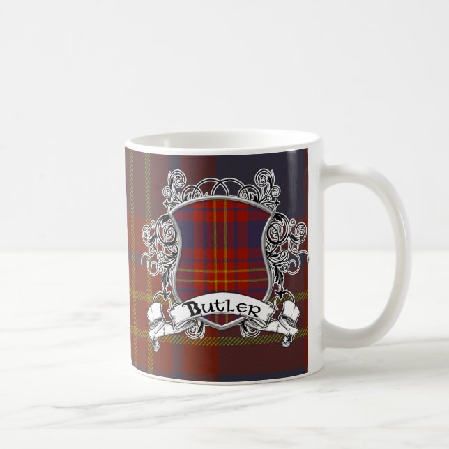 Taza De Café Escudo del tartán del mayordomo (Derecha)