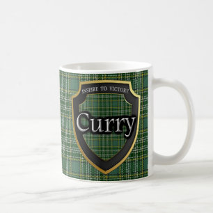 Taza De Café Escudo escocés del tartán del curry de Currie de