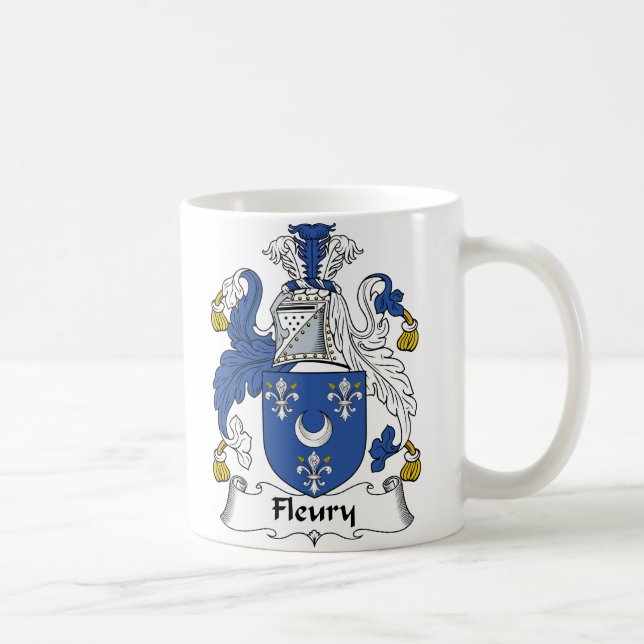 Taza De Café Escudo Fleury de la familia (Derecha)