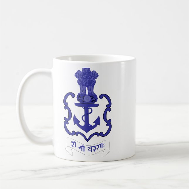 Taza De Café Escudo indio de la marina de guerra, la India (Izquierda)