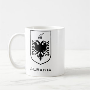 Taza De Café Escudo Nacional de Albania Patrimonio Tinta