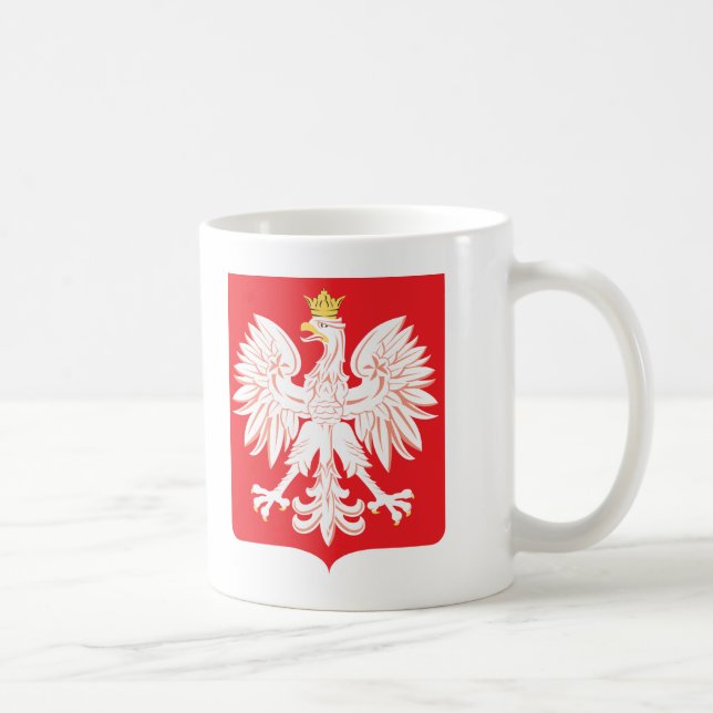 Taza De Café Escudo polaco del rojo de Eagle (Derecha)