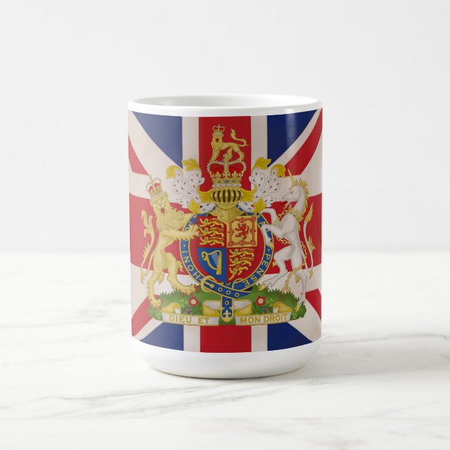 Taza De Café Escudo real en la bandera de Union Jack (Centro)