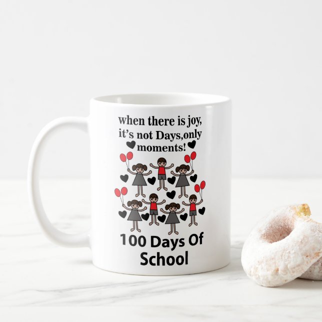 Taza De Café Escuela 100 Días De Escuela (Con donut)