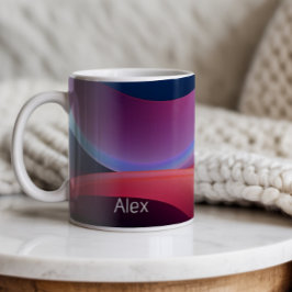 Taza De Café Escuela abstracta azul oscuro morado