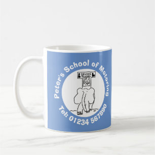 Taza De Café Escuela de Conducción Dibujos Animados con Elefant