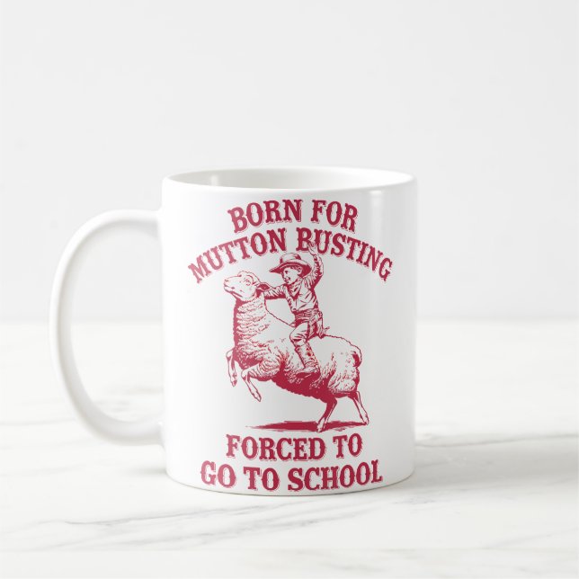 Taza De Café Escuela de Derribo de Carnero Cita Rodeo de Cabalg (Izquierda)