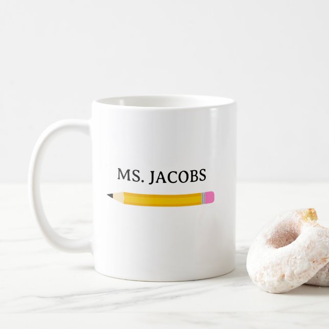 Taza De Café Escuela de Lápiz de Regalo de Maestros (Con donut)