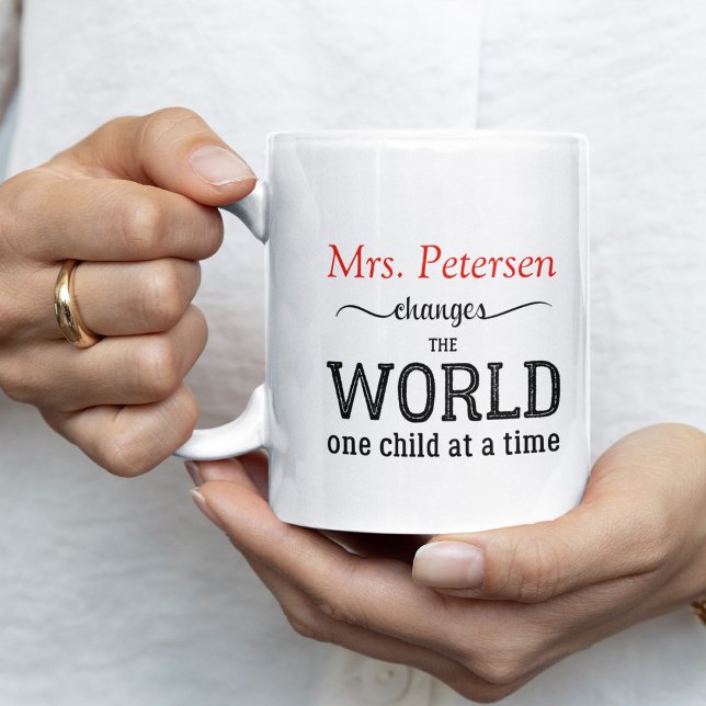 Taza De Café Escuela de nombres personalizados del día de aprec (Subido por el creador)