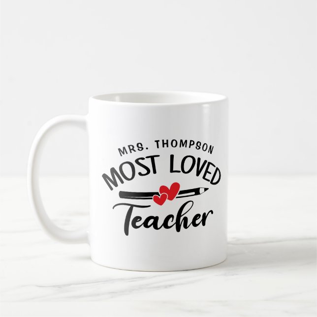 Taza De Café Escuela de nombres personalizados del profesor más (Izquierda)