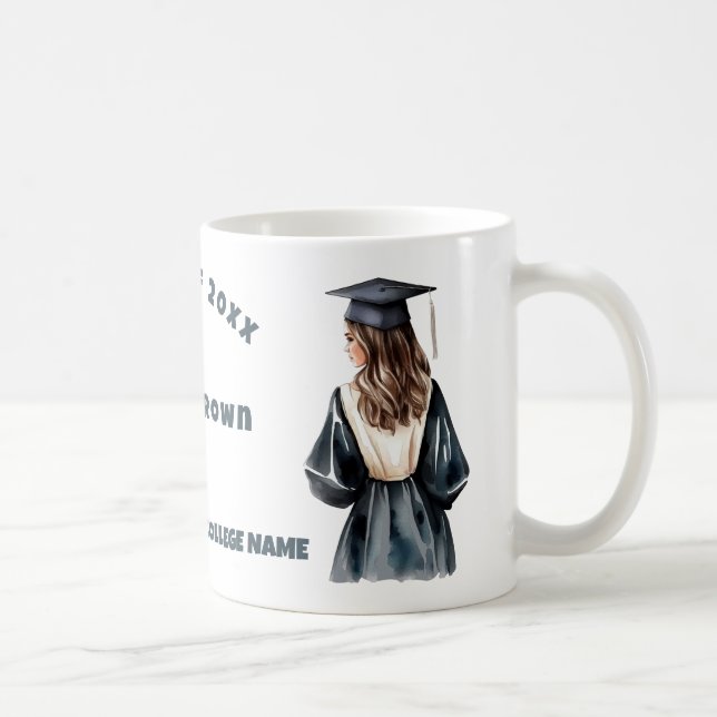 Taza De Café Escuela de posgrado Universidad Hermosa chica (Derecha)