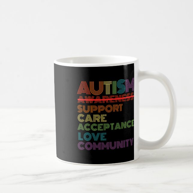 Taza De Café Escuela De Sensibilización Sobre El Autismo Retro  (Derecha)