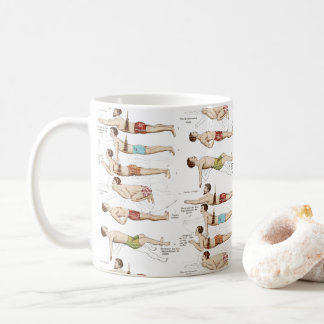 Taza De Café Escuela francesa de la natación del vintage