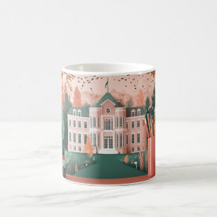 Taza De Café escuela o universidad, con estilo de villa clásico
