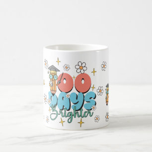 Taza De Café Escuela Retro 100 Días Más Brillante