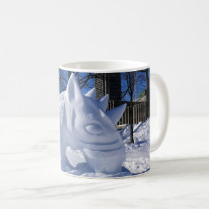 Taza De Café Escultura de Nieve de Caballo, Quebec, Canadá