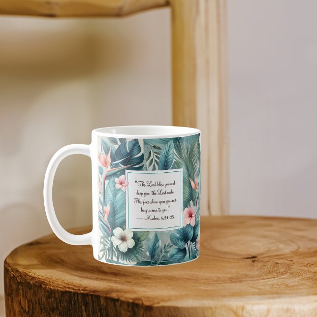 Taza De Café Esencia tropical por la mañana bendiciendo a Mug (Subido por el creador)