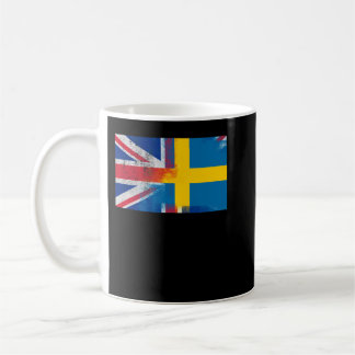 Taza De Café Esencial bandera británica sueca mitad sueca mitad