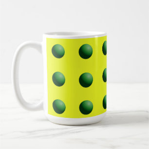 Taza De Café Esferas Verdes sobre Amarillo
