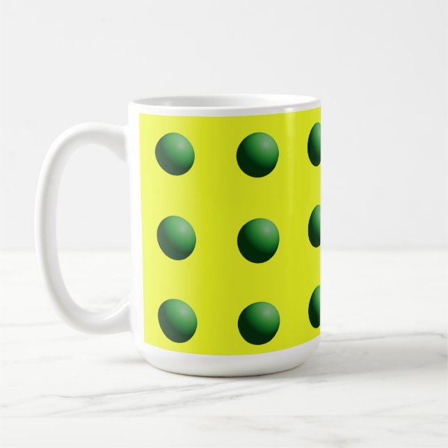Taza De Café Esferas Verdes sobre Amarillo (Izquierda)